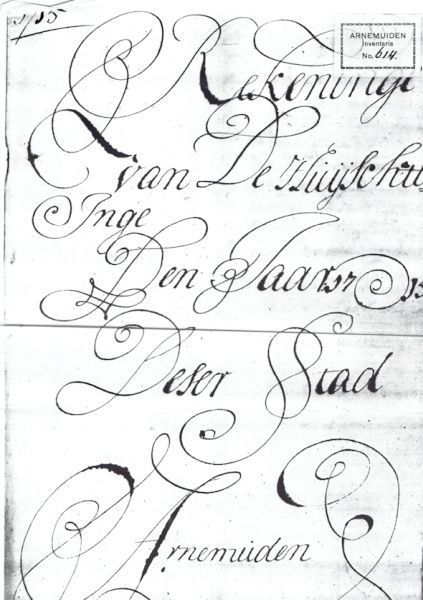 Schoonschrift van schoolmeester Jan Hugenbaart.