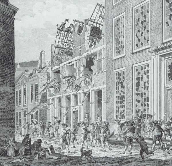 De hevige onlusten tussen de patriotten en prinsgezinden te Middelburg in 1787 waaraan ook vissers en zoutkeetwerkers van Arnemuiden deelnamen.
