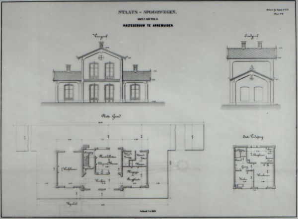 De bouwtekening van het station.