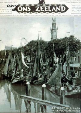 De Arnemuidse vissersvloot in Veere in de twintiger jaren (1928).