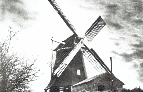 De van 1734 daterende windkorenmolen ‘Nooitgedacht ‘ van molenaar D. Meulenberg.